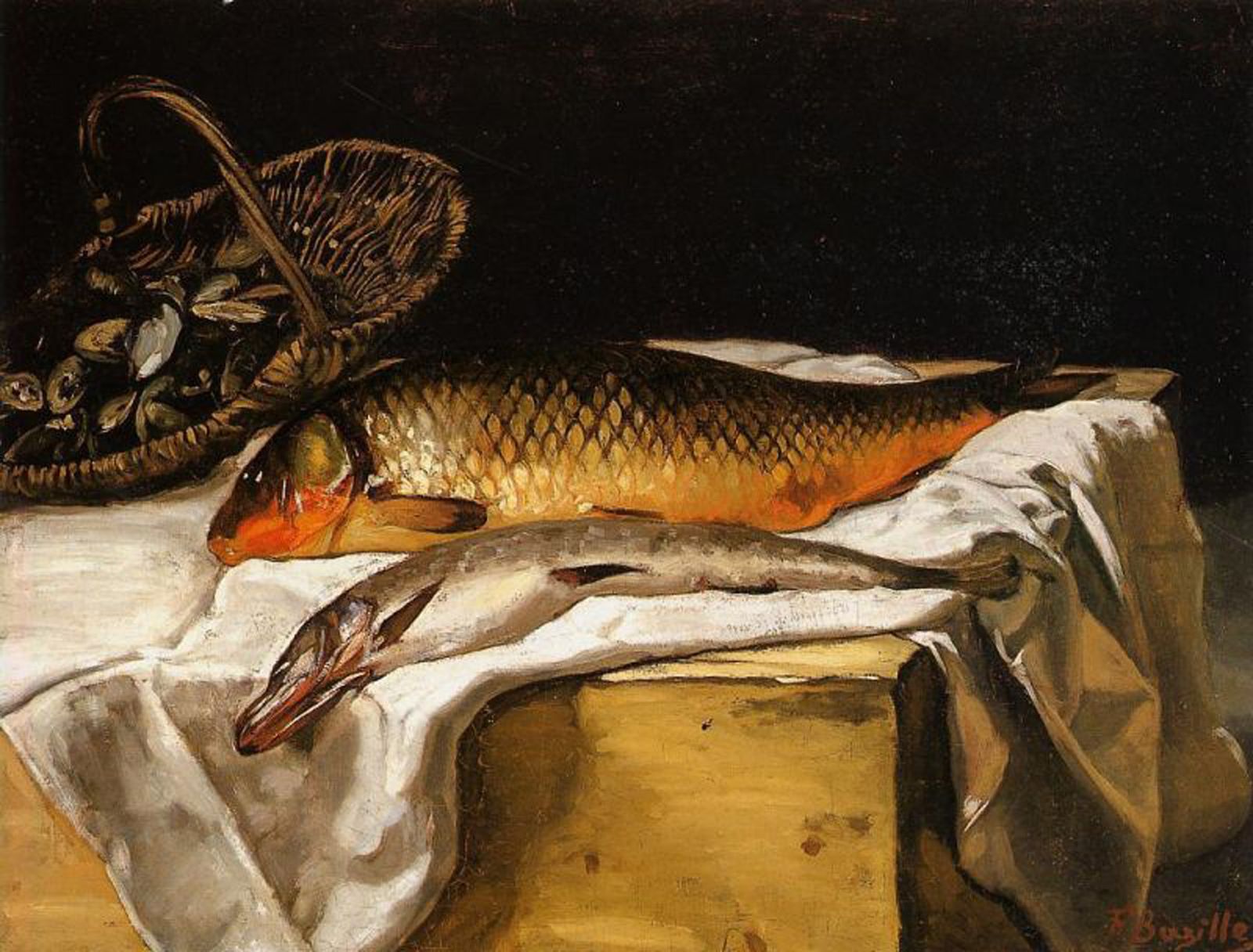 Фредерик Базиль - Натюрморт с рыбой